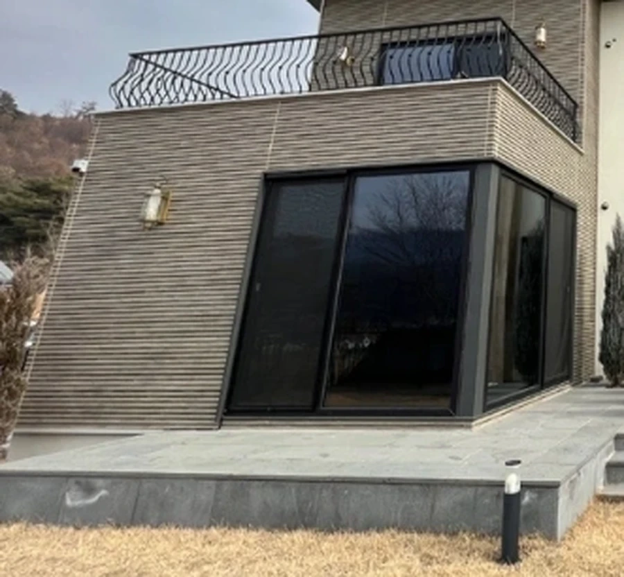 광명 전원주택 코너 선룸 통유리 외관